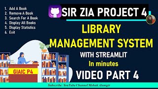 library system in python | giaic quarter 3 | sir zia project