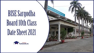 BISE Sargodha Board 10th Class Date Sheet 2021