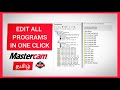 How to edit all mastercam programs in one click  5 axis  cnc  training coimbatore