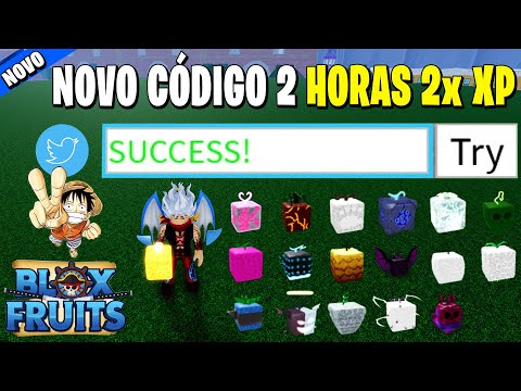 NOVO CÓDIGO 12 HORAS 2X DE XP + 5 CÓDIGOS PARA INICIANTES NO BLOX FRUITS  (roblox) blox fruits code 