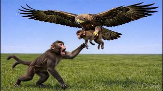 Bald Eagle Attacks Wild Mother Monkey Baby — Shocking Outcome for everyone