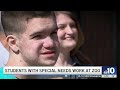 Students with special needs work at Elmwood Park Zoo