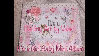It's a Girl Mini Album - Baby Girl Album by Darling Art by Valeri