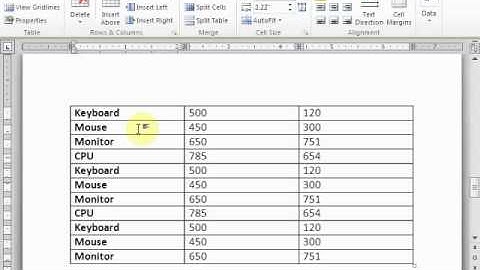 Word Tips (Repeat Header Rows)