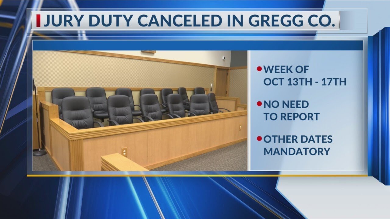 Gregg County cancels jury duty for this week - YouTube