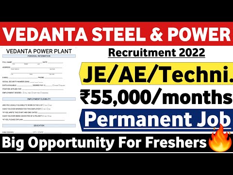 Vedanta Steel & Power Recruitment 2022 | Fresher | Latest Mnc Jobs | Job Vacancy 2022 | Latest Jobs
