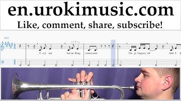 Trumpet lessons Sia - Helium Sheet Music Tutorial Part#2 um-i352