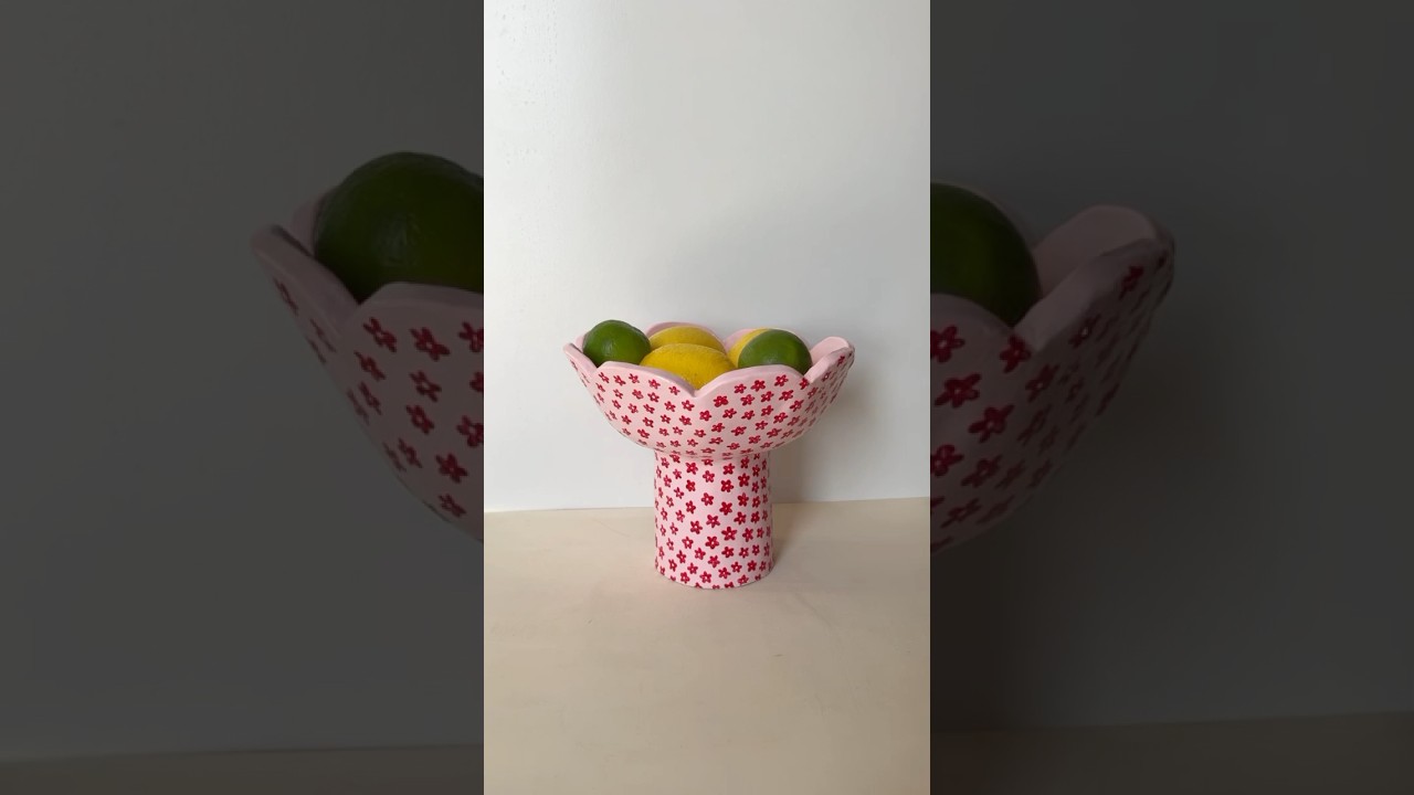 Fruit bowl goals 🌸💕 #airdryclay #pottery #clayart #spring #flowers #giftideas #diy