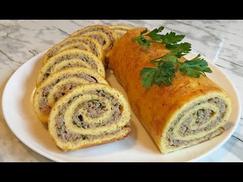 ПОТРЯСАЮЩЕ ВКУСНЫЙ ЯИЧНЫЙ РУЛЕТ С МЯСНОЙ НАЧИНКОЙ / Рулет из Омлета с Фаршем / Egg Roll With Meat