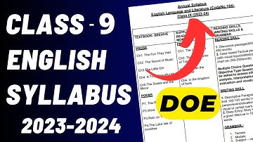 English Syllabus Class 9th 2023-24 Doe | class-9 english syllabus | Delhi