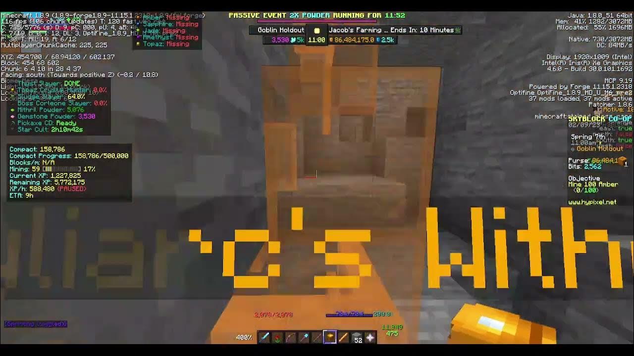 Amber Spot Hypixel Skyblock 2/9/2033 YouTube