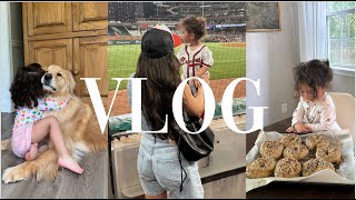 vlog: solo mom with me + taking Sutton to the Braves game + Murphy's 3rd birthday + tortured poets!!