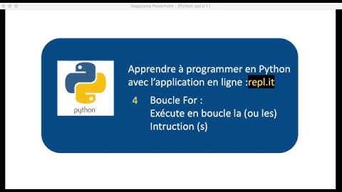 Langage Python  :4 notion de boucle "for"