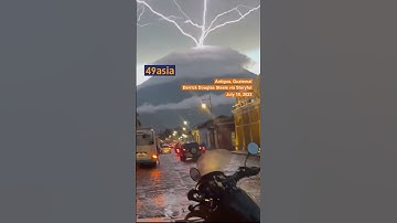 Thumbnail of Lightning appears to strike upwards from a volcano in optical illusion