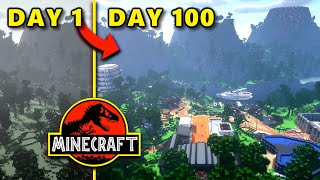 I Spent 100 Days Making Jurassic Park In Minecraft Creative!