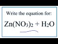 Zinc Nitrate and Aqueous Solutions