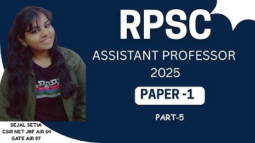 RPSC ASSISTANT PROFESSOR EXAM 12 DEC 2025 | CHEMISTRY PAPER -I (SHIFT-1) |Detailed Solution| PART -5