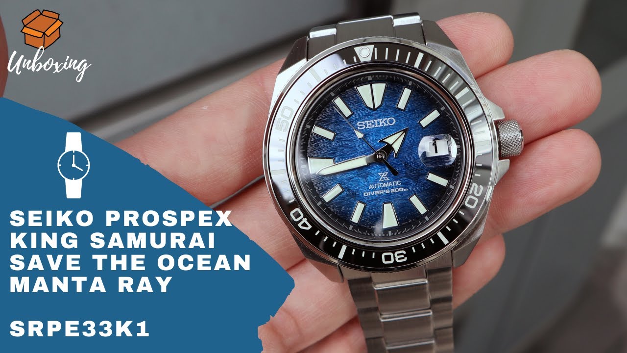 UNBOXING SEIKO PROSPEX KING SAMURAI SAVE THE OCEAN MANTA RAY EDITION  SRPE33K1 - YouTube