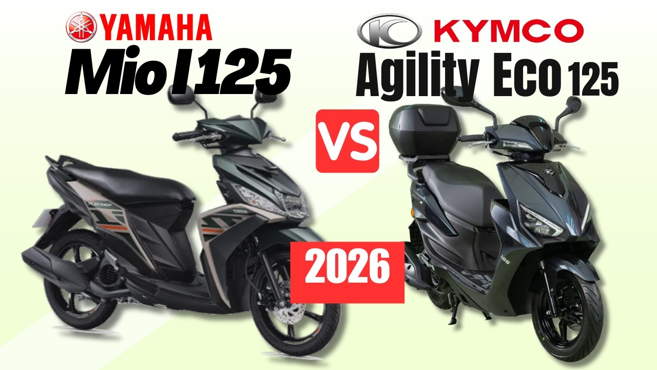 Yamaha Mio I 125 против Kymco Agility Eco 125 | Сравнительный анализ | Характеристики и цена | 2026