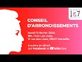 Ref:eZ7EC7CRZSE Conseil d'arrondissements du 13 fvrier 2024 - mairie des 1er et 7e arrondissements de marseille