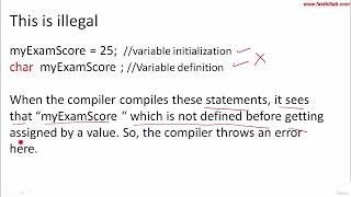 36   Variables naming rules and definition vs declaration