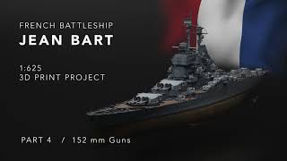 Schlachtschiff Jean Bart 1:625 | Teil 4: Sekundärgeschütze & Bordkranen | Fusion 360 Timelapse screenshot 5