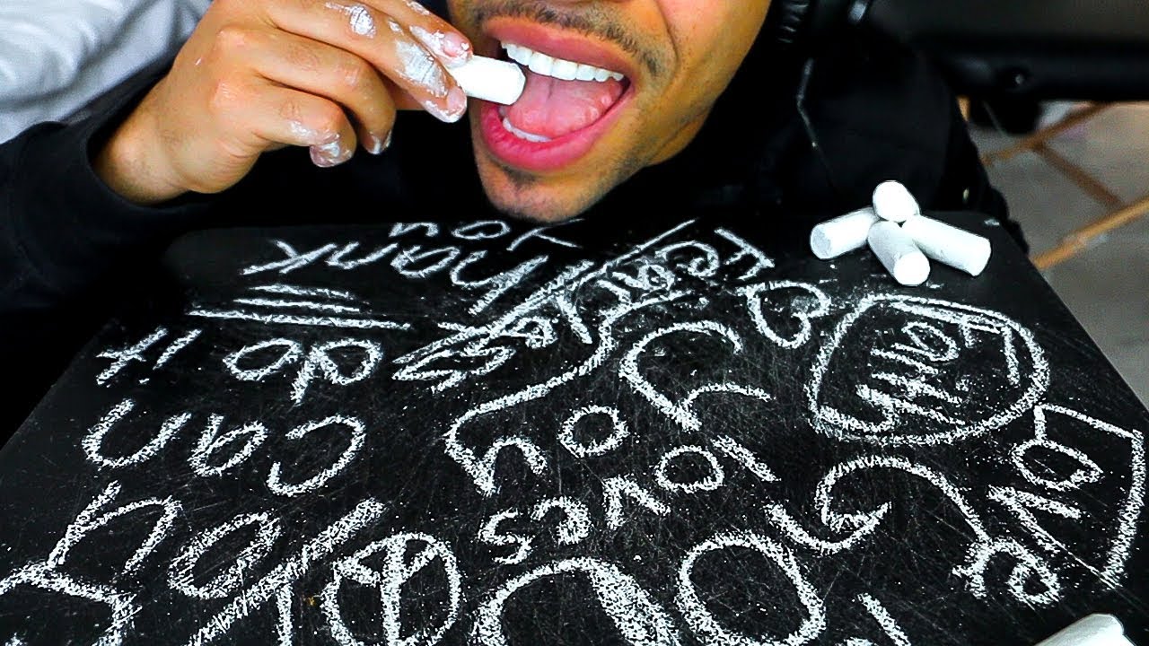 ASMR EDIBLE CHALK (PRANK) WRITING POSITIVE WORDS OF AFFIRMATIONS