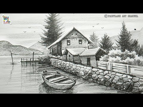 House with scenery Drawing | Scenery Drawing Very Easy (Pencil Drawing) -  YouTube