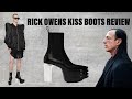 RICK OWENS KISS BOOTS WITH GRILL AND CLEAR HEEL BLACK BEVELED CHELSEA BOOTS SIZING AND REVIEW 