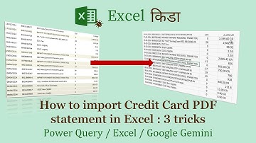 3 Quick methods to import Credit Card PDF Statement into Excel