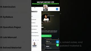 NIOS Class 12 Military History 375 Question Paper April 2025 Military History Solved Question Paper