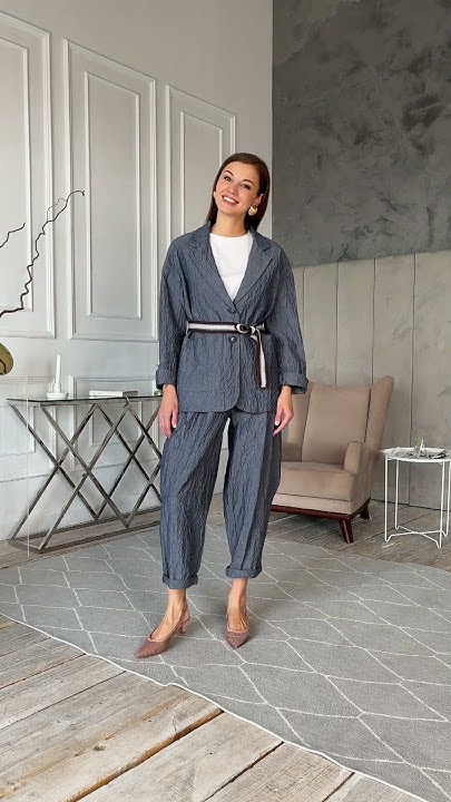 Женский костюм из жатого хлопка #женскаяодежда #костюмженский #shorts ...