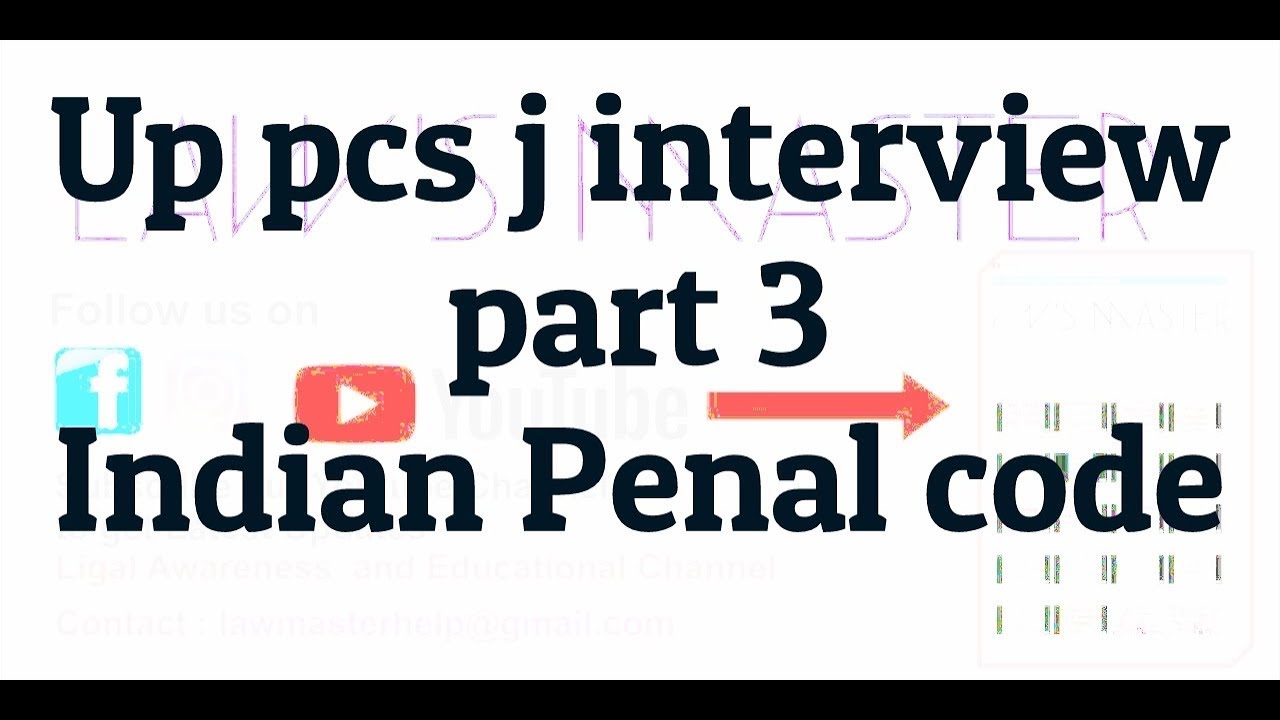 Up Pcs J Interview Part 3 Indian Penal Code YouTube