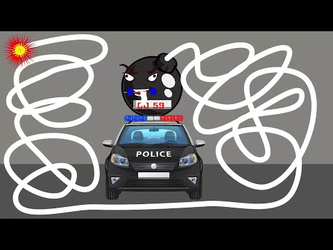 BOMB ANIMATION 💣 1 Minute Timer Bomb  💣 Explosive bombs destroy police cars