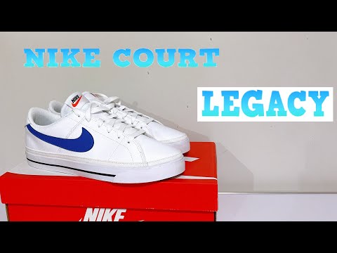 NIKE COURT LEGACY review & Unboxing |Nike Court Legacy blancos con swoosh  azul - YouTube