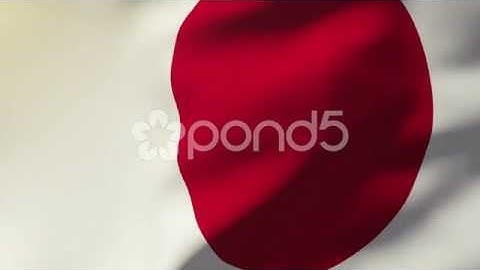 Japan Flag Waving In The Wind. Looping Sun Rises Style. Animation Loop