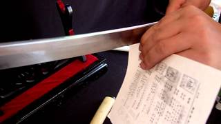 Japanese Hand Forged Folded Steel Shirasaya Dagger Sword Mokuzai Tanto Sword Bag T0054