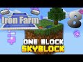 one block skyblock part-8 || MINECRAFT PE || automatic iron farm in one block skyblock