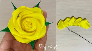 How to make rosebud satin ribbon | DIY |  how to make beautifull flower with satin ribbon easily