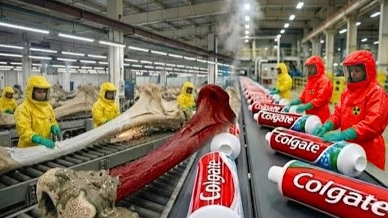Inside the Toothpaste Factory: From Giant Cow Bones to Colgate-Style Toothpaste (Full Process)