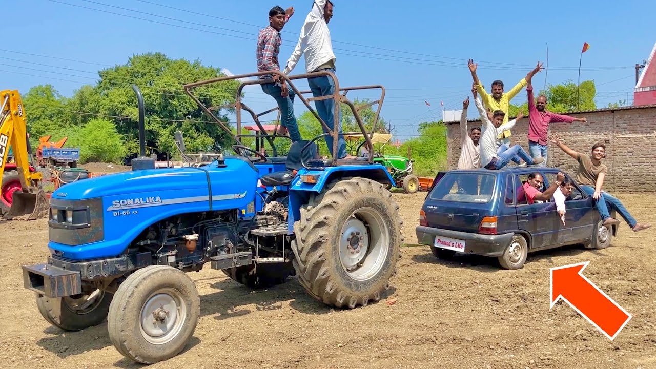 Tractor VS Car टोचन ऐसा मुकाबला कभी नहीं देखा होगा Sonalika 60 Rx vs