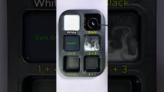 Create 4 colors from 2 colors: White + Black #asmr #mix #colormixing #mixing #colour #mixingcolors