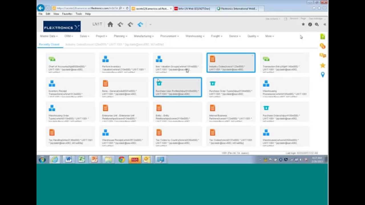 Infor LN Multi-main Screens - Purchase Orders Example - YouTube