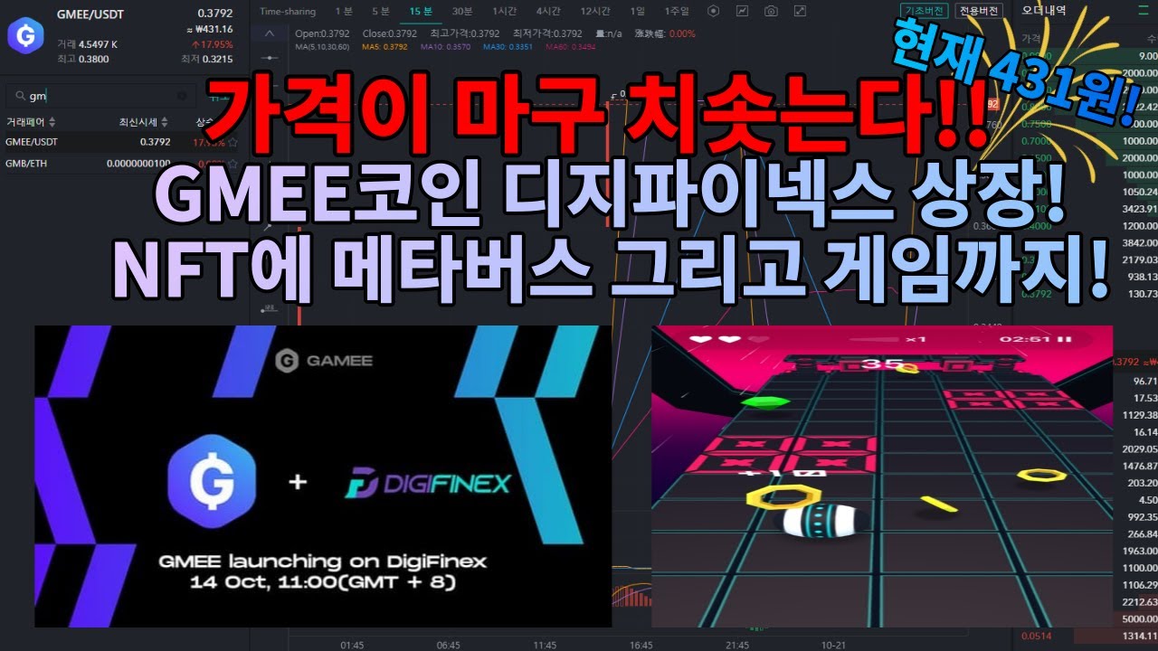 GMEE코인 채굴종료, 새로운 보상 시작&디지파이넥스 상장 431원 돌파! - YouTube