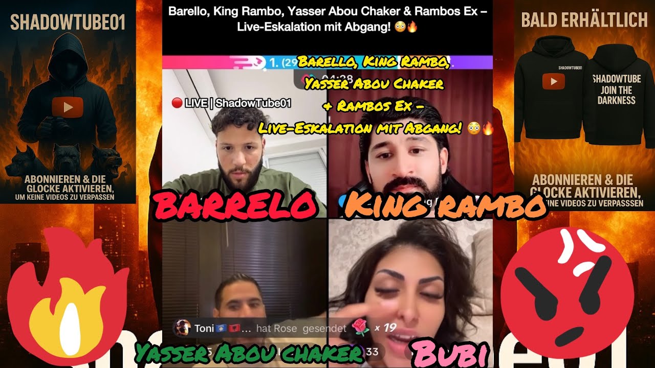 Barello, King Rambo, Yasser Abou Chaker & Rambos Ex – Live-Eskalation mit Abgang! 😳🔥