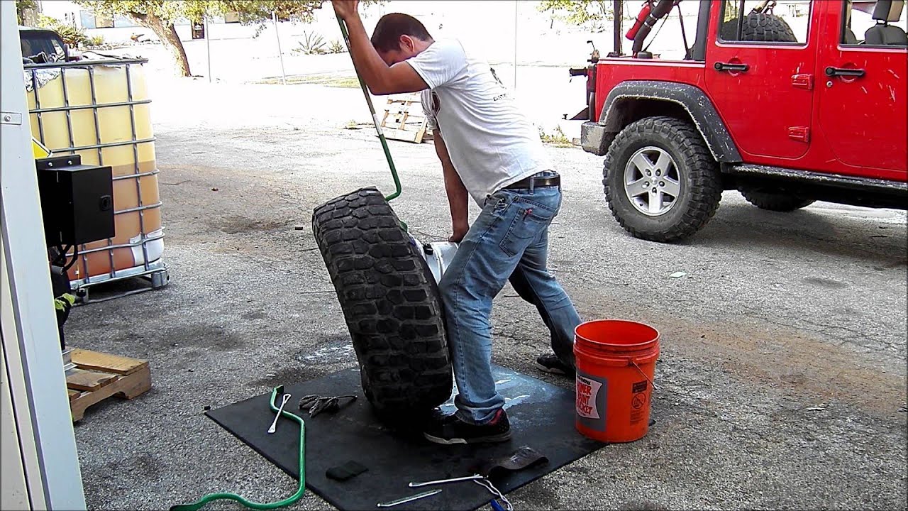 Mounting a Truck Tire in your Driveway YouTube