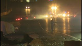 Person shot while driving on I-465; NB lanes closed after crash