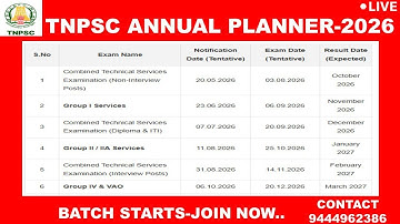 TNPSC 2026 PLANNER OUT / TNPSC AE  BEST ONLINE CLASSES / TNPCB ONLINE COACHING