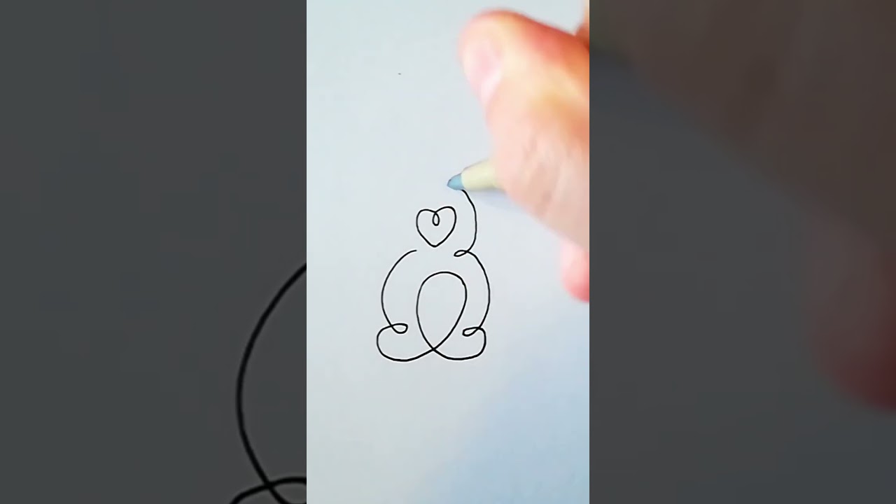 How to draw easy bunny Easter rabbit heart one line art quick draw simple drawing tutorial