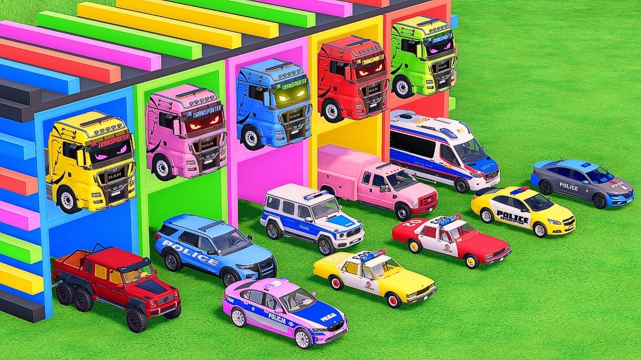 TRANSPORTING ALL POLICE CARS & EMERGENCY AMBULANCE VEHICLES WITH MERCEDES-BENZ TRUCKS | FS22 #081